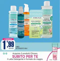 Splendidi e Splendenti Clinians linea detergente viso offerta