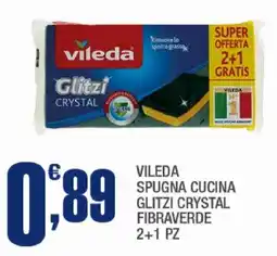 Splendidi e Splendenti Vileda spugna cucina Glitz Crystal fibra verde offerta