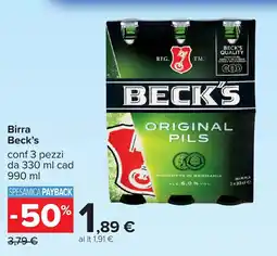 Carrefour Birra Beck's offerta