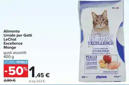 Carrefour Alimento Umidoper Gatti LeChat Excellence Monge offerta