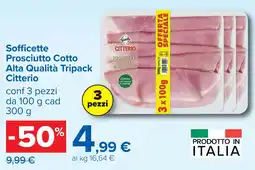 Carrefour Sofficette Prosciutto Cotto Alta Qualità Tripack Citterio offerta