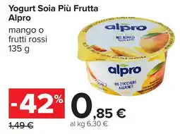 Carrefour Yogurt Soia Più Frutta Alpro offerta