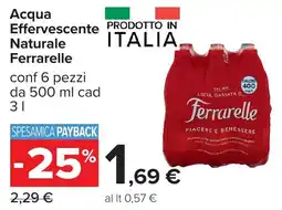Carrefour Acqua Effervescente Naturale Ferrarelle offerta