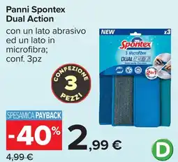 Carrefour Panni Spontex Dual Action offerta