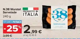 Carrefour N.38 Wurstel Servelade offerta