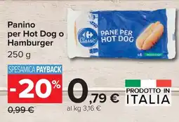 Carrefour Panino per Hot Dog o Hamburger Carrefour Classic offerta
