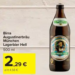 Carrefour Birra Augustinerbräu München Lagerbier Hell offerta