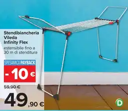 Carrefour Stendibiancheria Vileda Infinity Flex offerta