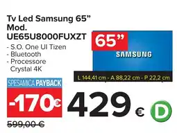 Carrefour Tv Led Samsung 65" offerta