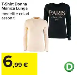 Carrefour T-Shirt Donna Manica Lunga offerta