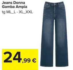 Carrefour Jeans Donna Gamba Ampia offerta