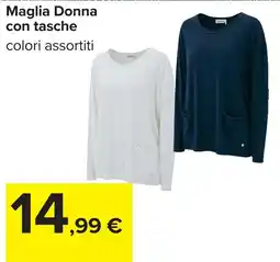 Carrefour Maglia Donna con tasche offerta