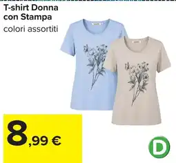 Carrefour T-shirt Donna con Stampa lanella offerta