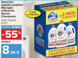 Carrefour Detersivo liquido lavatrice Marsiglia o Muschio Bianco Chanteclair offerta