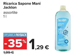 Carrefour Ricarica Sapone Mani Jacklon offerta
