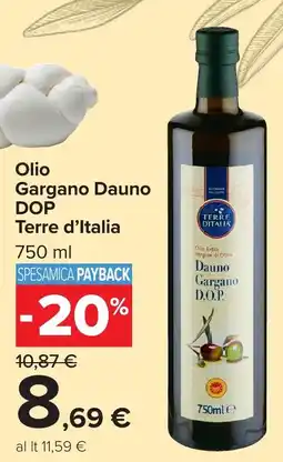 Carrefour Market Olio Gargano Dauno DOP Terre d'Italia offerta