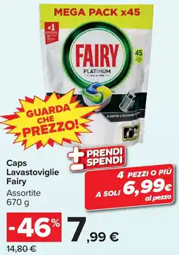 Carrefour Market Caps Lavastoviglie Fairy Assortite offerta