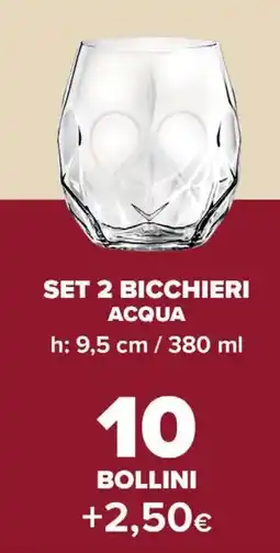 Carrefour Market Set 2 bicchieri acqua offerta