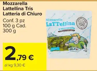 Carrefour Market Mozzarella Lattellina Tris Latteria di Chiuro offerta