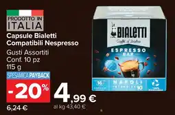 Carrefour Market Capsule Bialetti Compatibili Nespresso offerta