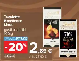 Carrefour Tavolette Excellence Lindt offerta
