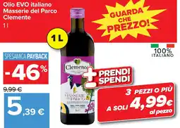 Carrefour Olio EVO italiano Masserie del Parco Clemente offerta