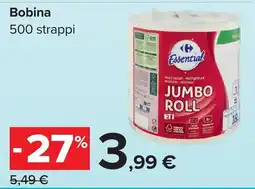 Carrefour Bobina Essential Jumbo Roll offerta