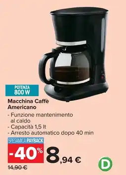 Carrefour Macchina Caffè Americano offerta