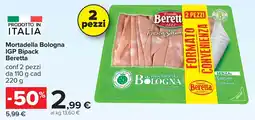 Carrefour Mortadella Bologna IGP Bipack Beretta offerta