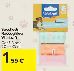 Carrefour Market Sacchetti Raccoglifeci Vitakraft offerta