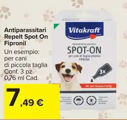 Carrefour Market Antiparassitari Repelt Spot On Fipronil Vitakraft offerta