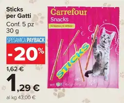 Carrefour Market Carrefour Sticks per Gatti offerta