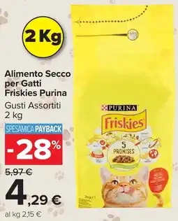 Carrefour Market Alimento Secco per Gatti Friskies Purina offerta