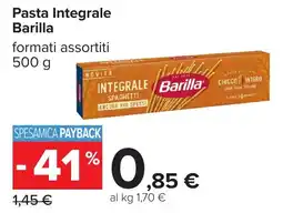 Carrefour Pasta Integrale Barilla offerta