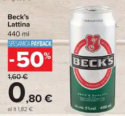 Carrefour Market Beck's Lattina offerta