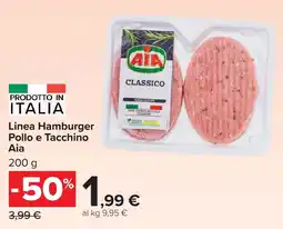 Carrefour Market Linea Hamburger Pollo e Tacchino Aia offerta