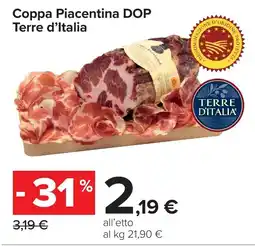 Carrefour Market Coppa Piacentina DOP Terre d'Italia offerta