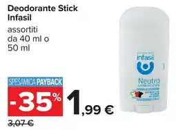 Carrefour Deodorante Stick Infasil offerta