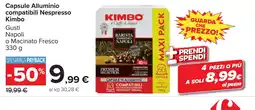 Carrefour Market Capsule Alluminio compatibili Nespresso Kimbo offerta