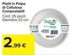Carrefour Market Piatti in Polpa di Cellulosa Compostabili Natural Bibo offerta
