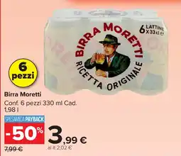 Carrefour Market Birra Moretti offerta
