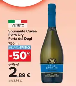 Carrefour Market Spumante Cuvée Extra Dry Porta dei Dogi offerta