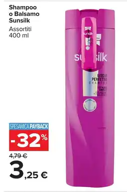 Carrefour Market Shampoo o Balsamo Sunsilk offerta