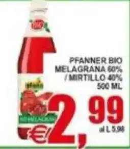 Pewex Pfanner bio melagrana mirtillo offerta