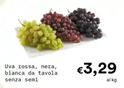 Borello Supermercati Uva rossa, nera, bianca da tavola senza semi offerta