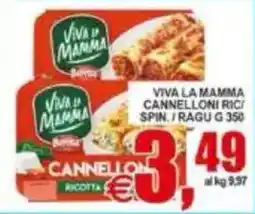 Pewex Viva la mamma cannelloni ricotta offerta