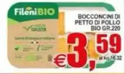 Pewex FileniBIO Bocconcini di petto di pollo bio offerta