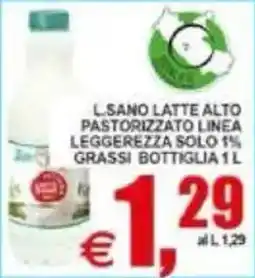 Pewex L.Sano latte alto pastorizzato linea leggerezza solo 1% grassi offerta