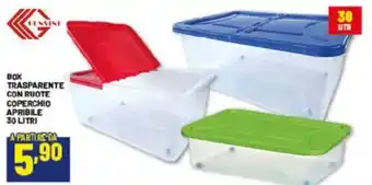 Box trasparente con ruote coperchio apribile