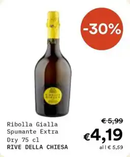 Borello Supermercati Ribolla Gialla Spumante Extra Dry Rive Della Chiesa offerta